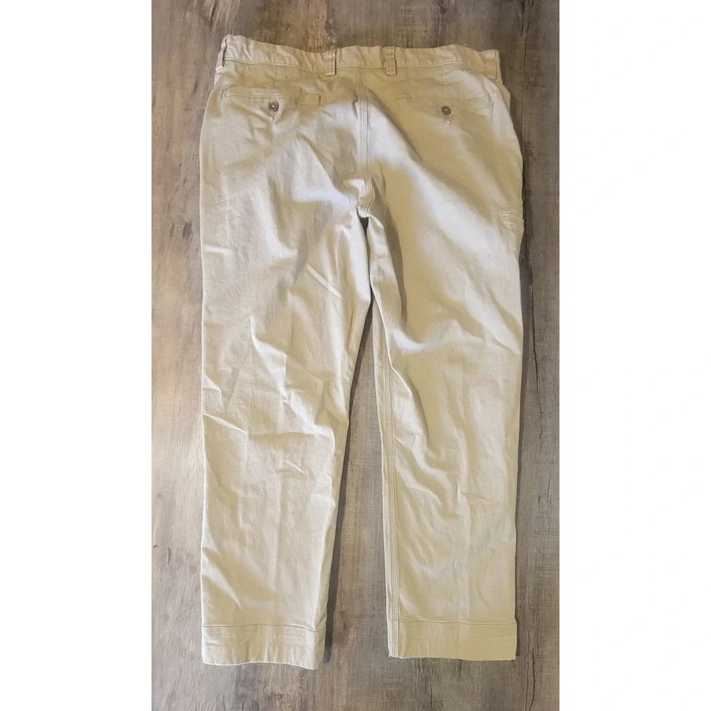 Duluth Trading Co Mens 36x30 Trim Fit Beige Flex Ballroom Khakis Chino Pants EUC